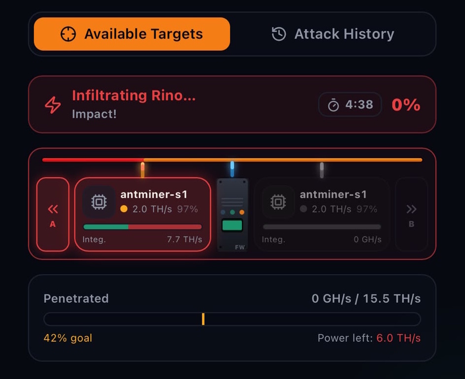 PvP attack system in HashEmpire